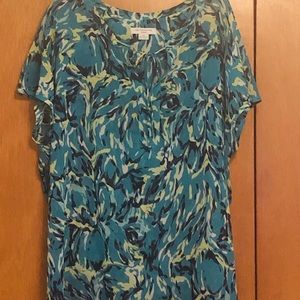 Liz Claiborne Short Sleeve Floral Blouse 3X